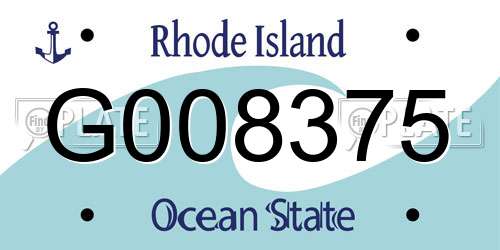 G008375 Rhode Island License Plate