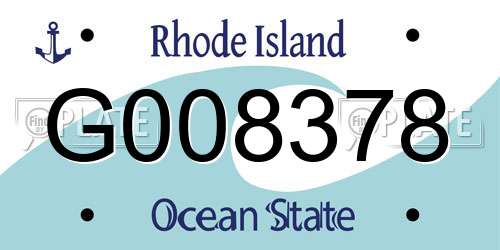 G008378 Rhode Island License Plate