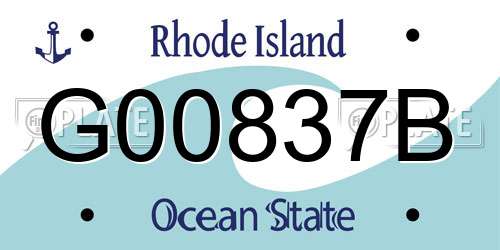 G00837B Rhode Island License Plate