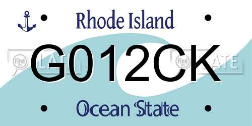 G012CK Rhode Island License Plate