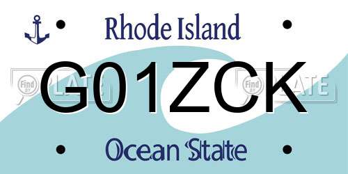 G01ZCK Rhode Island License Plate