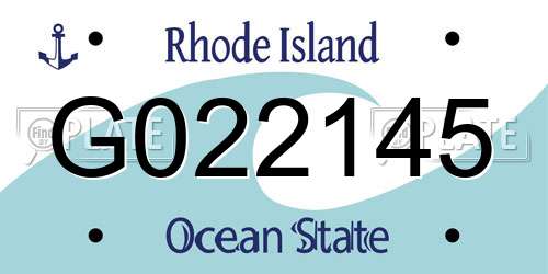 G022145 Rhode Island License Plate