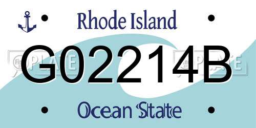 G02214B Rhode Island License Plate