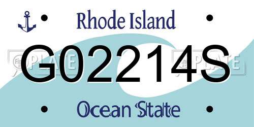 G02214S Rhode Island License Plate