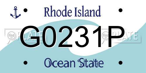 G0231P Rhode Island License Plate