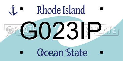 G023IP Rhode Island License Plate