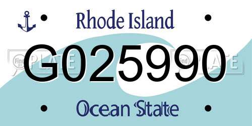 G025990 Rhode Island License Plate