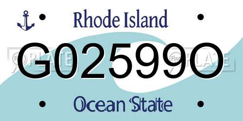 G02599O Rhode Island License Plate