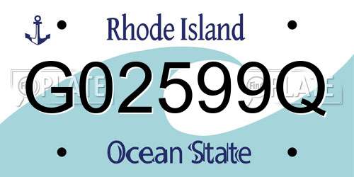 G02599Q Rhode Island License Plate