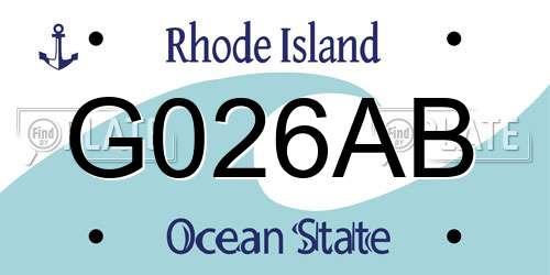 G026AB Rhode Island License Plate