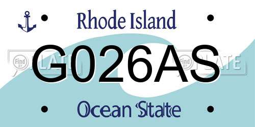 G026AS Rhode Island License Plate