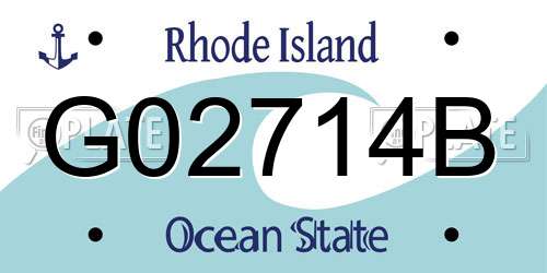 G02714B Rhode Island License Plate