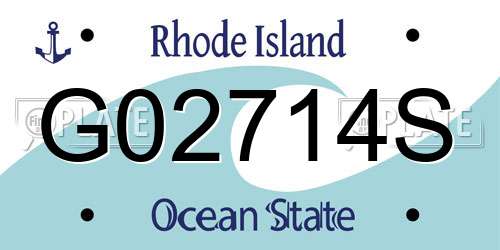 G02714S Rhode Island License Plate
