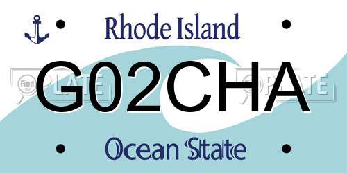 G02CHA Rhode Island License Plate