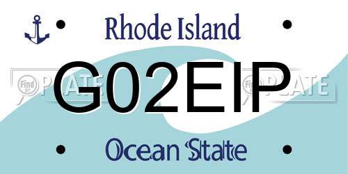 G02EIP Rhode Island License Plate