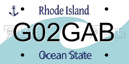 G02GAB Rhode Island License Plate