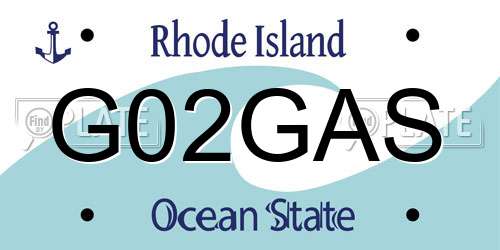 G02GAS Rhode Island License Plate