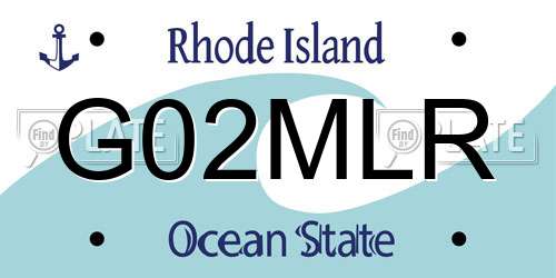 G02MLR Rhode Island License Plate