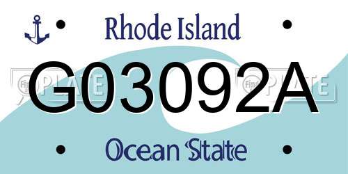 G03092A Rhode Island License Plate