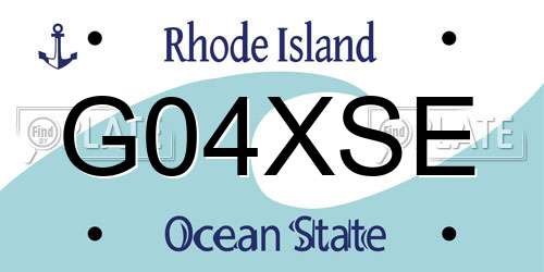 G04XSE Rhode Island License Plate