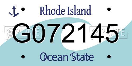 G072145 Rhode Island License Plate