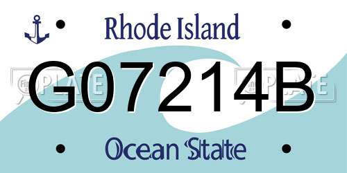 G07214B Rhode Island License Plate