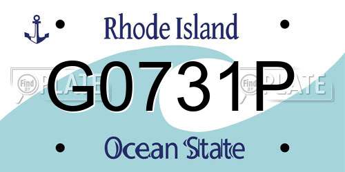 G0731P Rhode Island License Plate