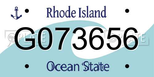 G073656 Rhode Island License Plate