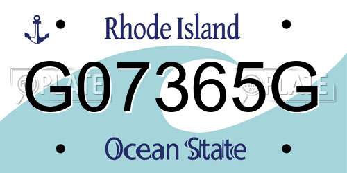 G07365G Rhode Island License Plate