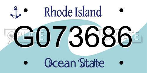 G073686 Rhode Island License Plate