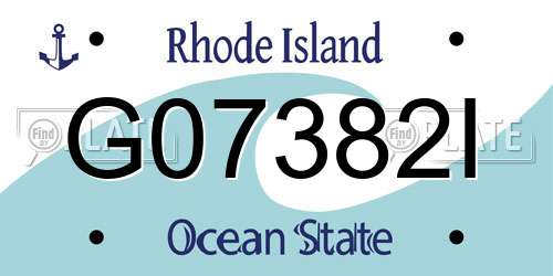 G07382I Rhode Island License Plate