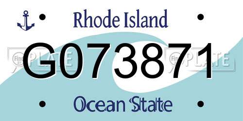 G073871 Rhode Island License Plate