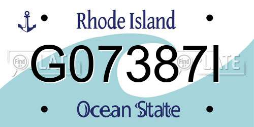 G07387I Rhode Island License Plate