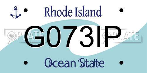 G073IP Rhode Island License Plate