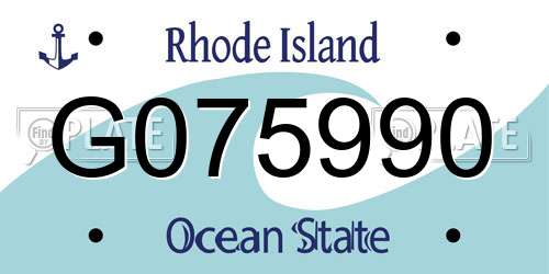 G075990 Rhode Island License Plate