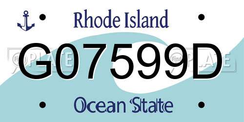 G07599D Rhode Island License Plate