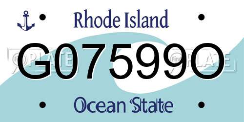 G07599O Rhode Island License Plate