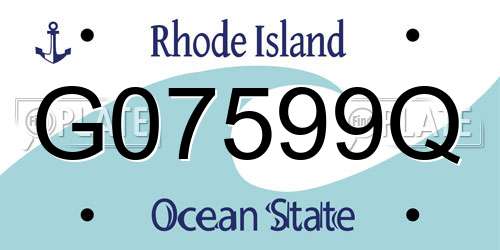 G07599Q Rhode Island License Plate