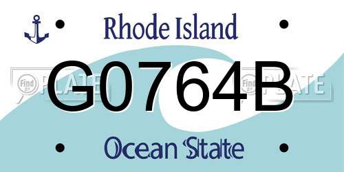 G0764B Rhode Island License Plate