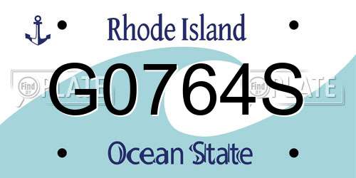 G0764S Rhode Island License Plate