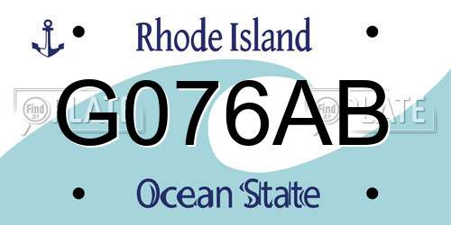 G076AB Rhode Island License Plate