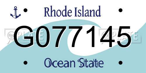 G077145 Rhode Island License Plate