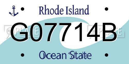 G07714B Rhode Island License Plate