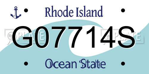 G07714S Rhode Island License Plate