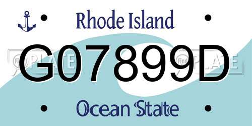 G07899D Rhode Island License Plate