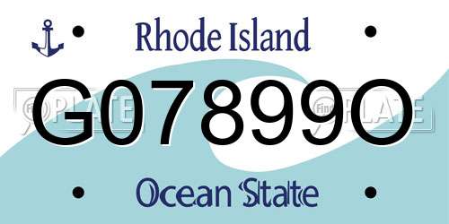 G07899O Rhode Island License Plate