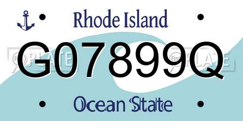 G07899Q Rhode Island License Plate