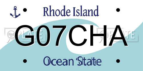 G07CHA Rhode Island License Plate