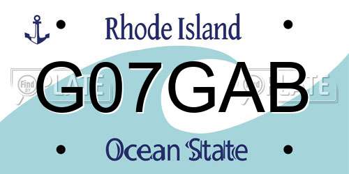 G07GAB Rhode Island License Plate
