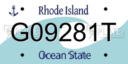 G09281T Rhode Island License Plate
